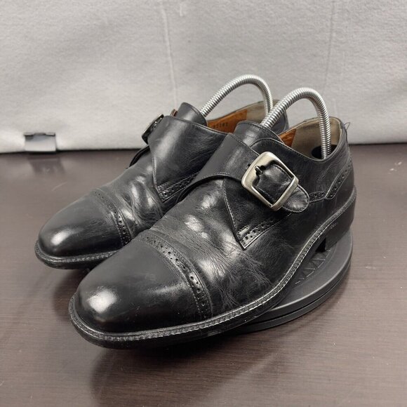 Florsheim Imperial Black Leather Monk Strap Dress ShoesVintage Mens Size 8.5 3E